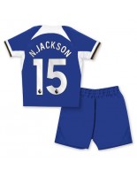 Chelsea Nicolas Jackson #15 Domácí dres pro děti 2023-24 Krátký Rukáv (+ trenýrky)